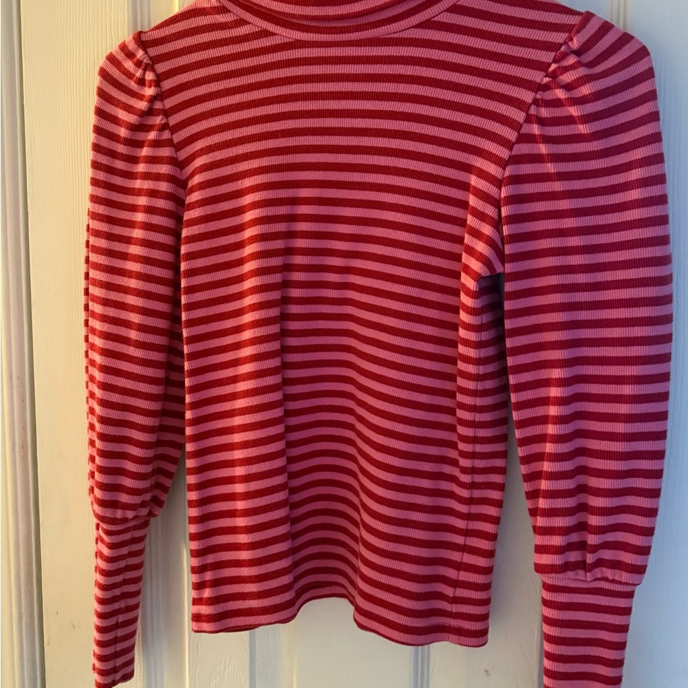 GAP Kids Red and Pink Striped Top Girls Youth Large size 10/12